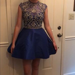 Blue Jovani Beaded Top